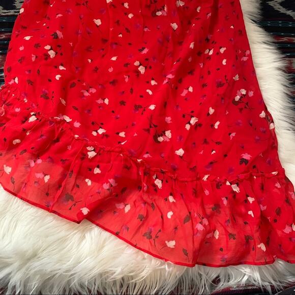 Joie Hafsa One Shoulder Asymmetrical Midi Dress Ruched Patterned sz M - Picture 8 of 13